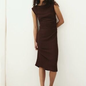 Boatneck Rib Midi Dress